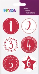 Bild von HEYDA Sticker "Zahlen Advent" rot