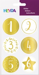 Bild von HEYDA Sticker "Zahlen Advent" gold
