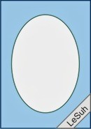 Bild von 5 Passepartoutkarten "oval" hellblau 10,5 x 15 cm
