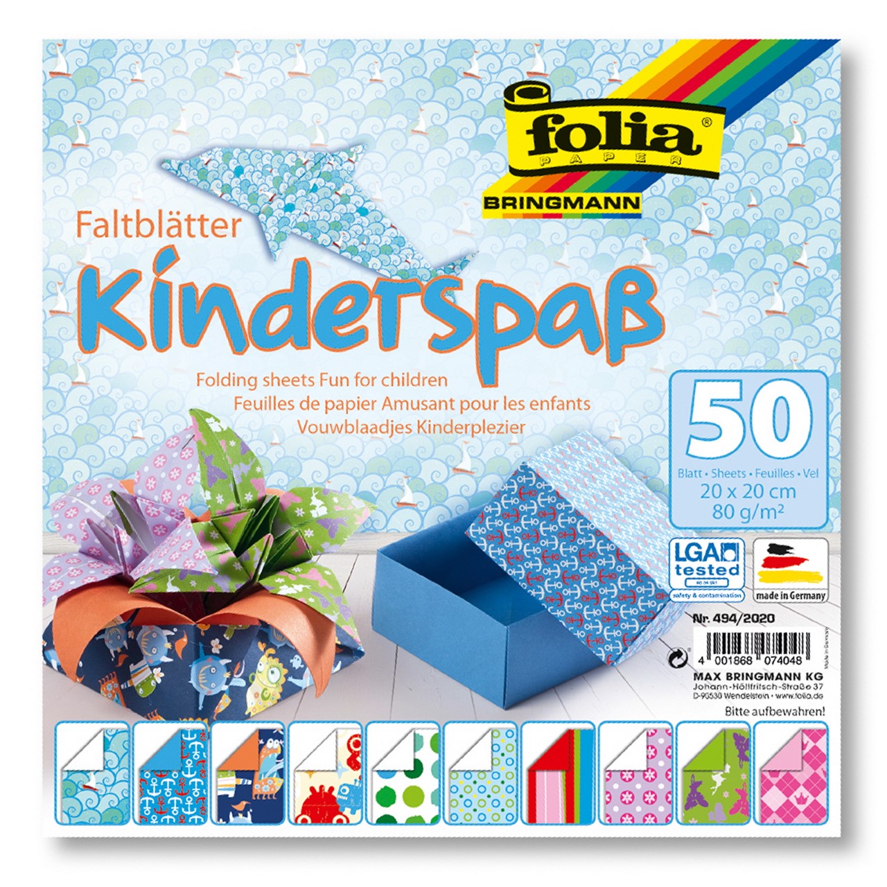 Bild von folia Faltblätter KINDERSPASS, 200 x 200 mm